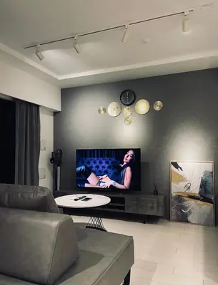 a living room with a couch and a flat screen tv at Alo BnB 9 - Near ROPPONGI, GINZA, SHINJUKU, SHIBUYA - Self check-in in Tokyo