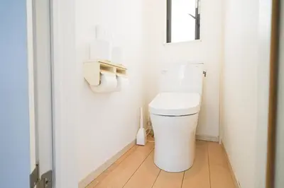 a bathroom with a white toilet in a room at Panda Style 3-story 9ppl House FreeParking 3br&tub in Tokyo