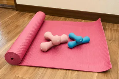 two pink and blue play mats on the floor at Paradiso\u9752\u6238 in Tokyo