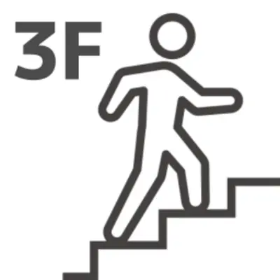 a man walking up the stairs with the number on it at #16 -\u65b0\u9ad8\u5186\u5bfa \u30e1\u30be\u30f3\u30e2\u30ea\u30bf- Studio in Tokyo