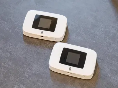 two electronic devices sitting on top of a table at Shinjuku 2min 140 Square meters VR Switch Photo Booth pc in Tokyo