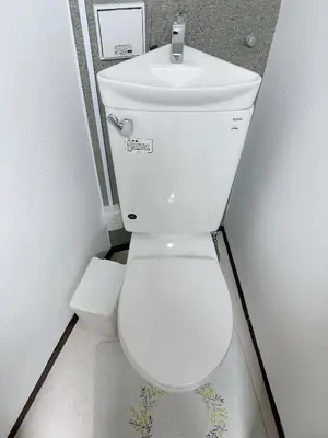 a bathroom with a white toilet and a sink at \u6c60\u888b\u5de3\u9d28\u30cf\u30a6\u30b9\u4e00\u68df\u4e38\u3054\u3068\u8cb8\u5207\u308aIkebukuro Sugamo House-Private Entire Building in Tokyo