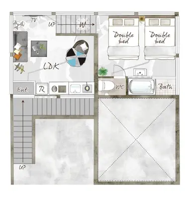 a floor plan of a small house with at Natsumezaka Room2 NM2 in Tokyo