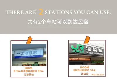 a banner for a store with two signs at COMMA HOUSE Kitaikebukuro 102 in Tokyo