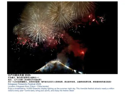 a picture of fireworks exploding in the night sky at YXD302 Direct Skytree convenience facilities in Tokyo