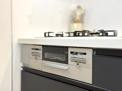 a kitchen with a stove with a counter top at Katsushika House\u67f4\u53c8 KS0340 in Tokyo