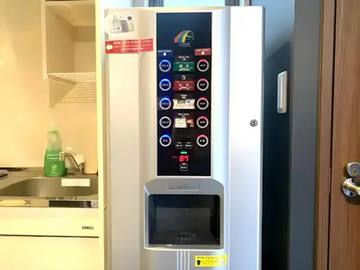 a refrigerator with a digital screen in a kitchen at Chaan Ueno Hotel - Vacation STAY 01162v in Tokyo