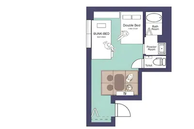 a floor plan of a condo at Chaan Ueno Hotel - Vacation STAY 01152v in Tokyo