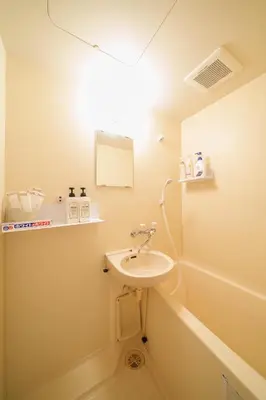 a bathroom with a sink and a mirror at Premier suite Shinjuku okubo Tokyo 1F 2F in Tokyo