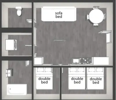 a view of a floor plan of a building at \u4e0a\u91ce402 MAX 8 \u9280\u5ea7Asakusa\u30a8\u30ea\u30a2Wi - Fi in Tokyo