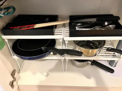 a shelf with dishes and utensils in a kitchen at S,F, Heights - Vacation STAY 18516 in Tokyo
