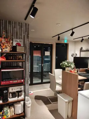 an office with a desk with a computer and chairs at Live in Ginza 70 square meters, 2 bedrooms, 1kitchen 4toilet 2bath,room, project in Tokyo