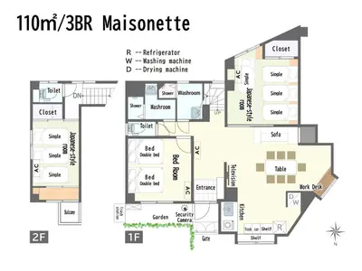 a floor plan of a villa in malibu at YayoiHotel in Tokyo