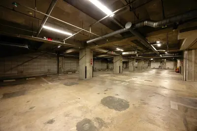 an empty parking lot in an old building at Hotel Mariners Court Tokyo in Tokyo