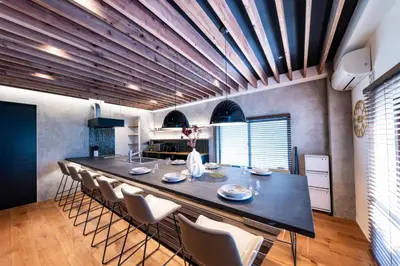 a dining room with a long table and chairs at ONLY YOU HOTEL - Vacation STAY 02976v in Tokyo