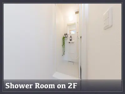 a bathroom with a shower room on at Horikiri House, 3-story home, 15 guests, Free parking, 103sqm in Tokyo