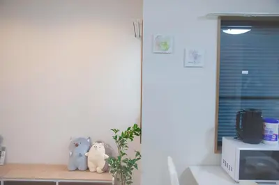 two stuffed animals sitting on a shelf in a room at \u65e5\u548c komagome in Tokyo