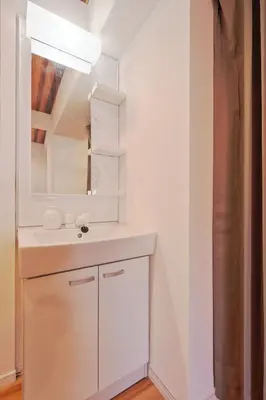 a bathroom with a sink and a mirror at V Close to Kyodo sta 12 min to Shinjuku in Tokyo