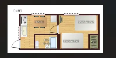 a floor plan of a small house at \u4e2d\u91ce\u65b0\u6a4b\u99c5\u5f92\u6b692\u5206 \u65b0\u5bbf\u99c5 in Tokyo