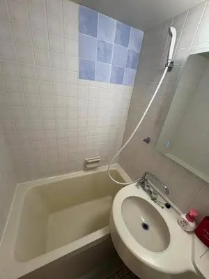 a bathroom with a sink and a toilet and a tub at \u65e5\u97d3\u30de\u30f3\u30b7\u30e7\u30f3 in Tokyo