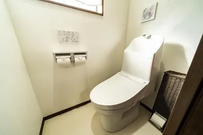 a bathroom with a white toilet in a room at Kokoon Hotel Shibamata in Tokyo