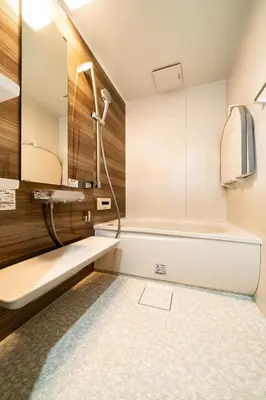a bathroom with a shower and a sink at Kokoon Hotel Shibamata in Tokyo