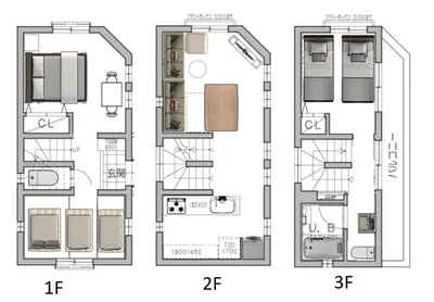 a floor plan of a house at XQC2253 Sensoji Temple, newly built building with complete facilities in Tokyo