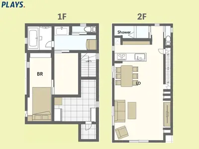 a floor plan of two different houses at Ikebukuro 3 Chome in Tokyo