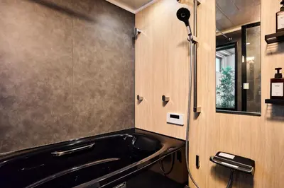 a bathroom with a sink and a shower at asanagi in Tokyo
