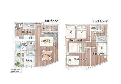 a drawing of a floor plan of a house at asanagi in Tokyo
