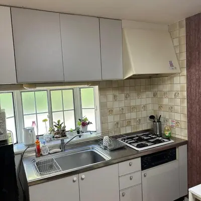a kitchen with a sink and a stove at Yuri\u30d1\u30ec\u30b9\u65b0\u5bbf\u65b0\u5927\u4e45\u4fdd\u99c53\u5206 in Tokyo