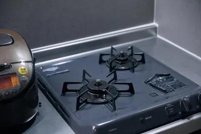 a stove top with two burners on top of it at NATURE BASE TOKYO Horikiri in Tokyo