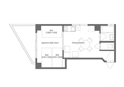 a floor plan of a house at Kitohana Oshiage in Tokyo