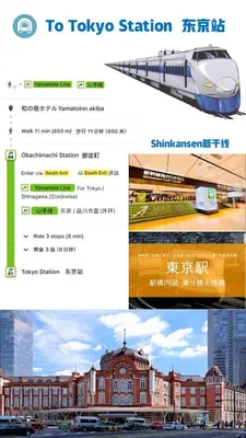 a collage of pictures of a train and a building at \u548c\u306e\u5bbf\u30db\u30c6\u30ebYamatoinn Akihabara#301 in Tokyo