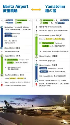a screenshot of a website with a menu for a plane at \u548c\u306e\u5bbf\u30db\u30c6\u30ebYamatoinn Akihabara#401 in Tokyo