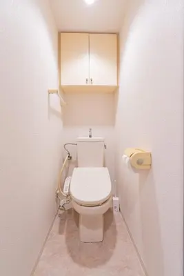 a bathroom with a toilet in a small room at FRt\u6075\u6bd4\u5bff2\u4e01\u76ee303 in Tokyo