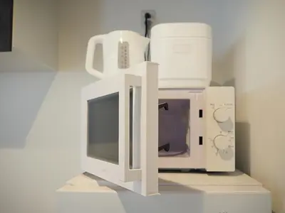 a white microwave oven sitting on top of a counter at \u685c\u306e\u5ddd64 \u6c60\u888b\u99c5C6\u53e3 8\u5206 2-11\u4eba\u4e28Ikebukuro JR Line C6 Exit 8 minutes 2-11 people in Tokyo