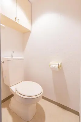 a bathroom with a white toilet and a roll of toilet paper at FRt\u6075\u6bd4\u5bff2\u4e01\u76ee306 in Tokyo