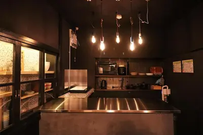 a kitchen with a counter top in a kitchen at \u30a2\u30f3\u30c9\u30b9\u30c6\u30a4\u5343\u4f4f\u5bff\u753a in Tokyo