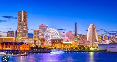 a city skyline at night with a ferris wheel at ksf\u4e0a\u6c60\u888b3\u4e01\u76ee101 in Tokyo