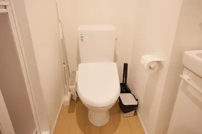 a bathroom with a white toilet and a sink at Mi-HOTEL KOMAGOME in Tokyo