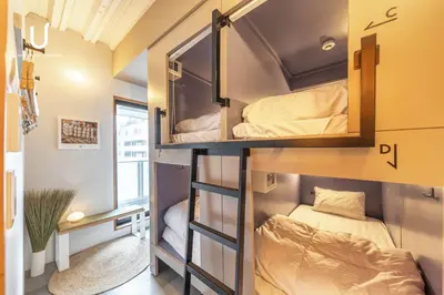 a bunk bed room with two bunk beds in it at Hotel Residence Asakusa by unito in Tokyo