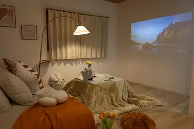 a living room with a table with a teddy bear at Near Shinjuku,3LDK Mansion,3bedrooms,12 people in Tokyo