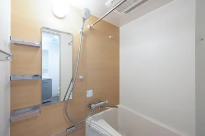 a bathroom with a mirror and a sink at \u30aa\u30fc\u30af\u30ec\u30b9\u30c8\u6075\u6bd4\u5bff in Tokyo