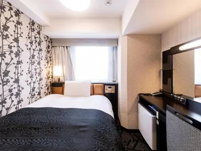 a hotel room with a bed and a television at APA Hotel Suidobashi Ekimae in Tokyo