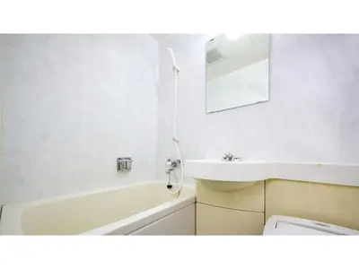 a bathroom with a sink and a tub and a toilet at The OneFive Tokyo Kameido - Vacation STAY 64573v in Tokyo
