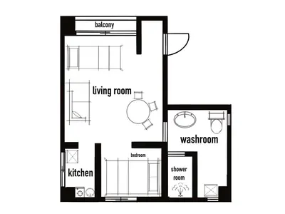 a black and white floor plan of a house at M House Tokyo Omori\u99c5 in Tokyo