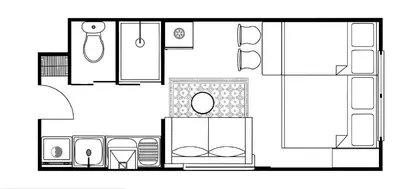 a black and white floor plan of a house at \u685c\u306e\u5ddd68 \u6c60\u888b\u99c5 7\u5206 2-4\u4eba\u4e28Ikebukuro 7 minutes 2-4 people in Tokyo