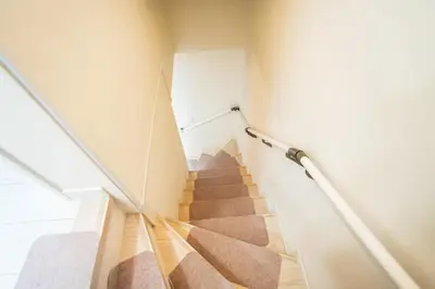 a stairway in a building with a stair case at Near Asakusa and Ueno, Spacious 3BR House, Max 8 People in Tokyo