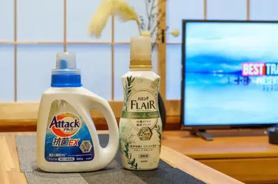 two bottles of cleaning products sitting on a table at Y's INN 押上 115T in Tokyo